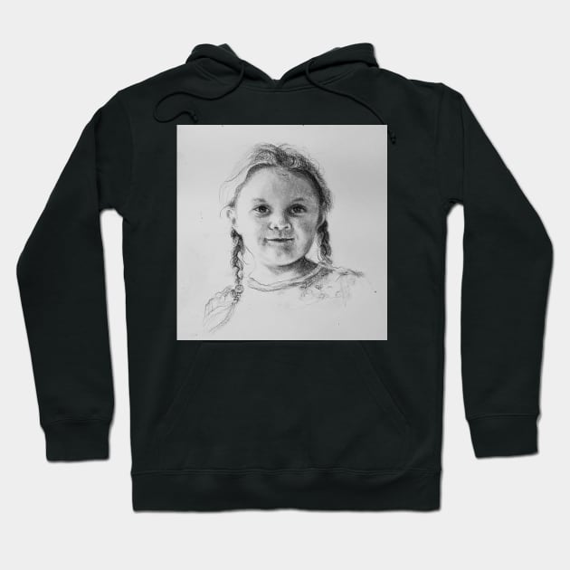 Girl in charcoal  by Adelaide Artist Avril Thomas Hoodie by AvrilThomasart